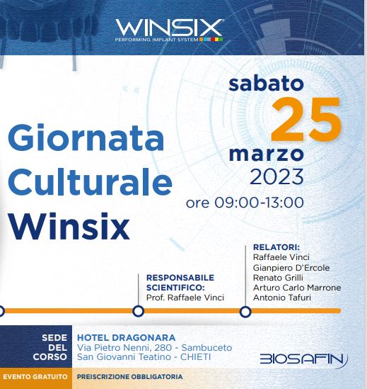 Evento gratuito – GIORNATA CULTURALE WINSIX – Chieti, 25 Marzo 2023